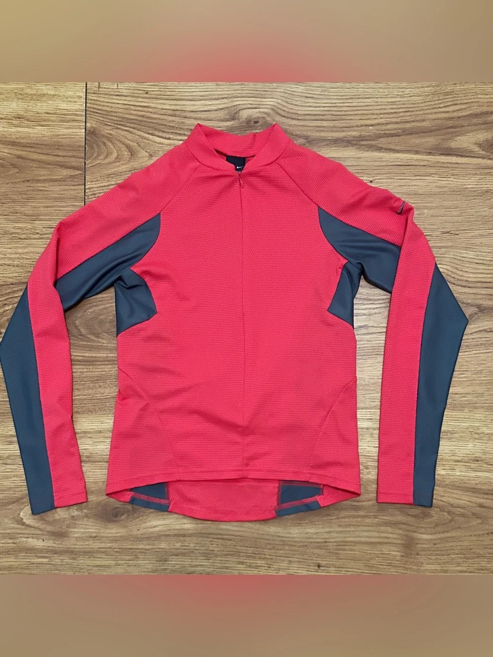 Nike Sphere Dry Women’s Cycling Jersey Sz S Coral Gray Full Zip Long Sleeve NWOT